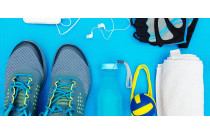 Спортивные аксессуары, оборудование для фитнеса, эспандеры, бутылки с водой, тренировочные перчатки, полотенца, сумки для хранения, аксессуары для тренировок, товары для фитнеса, спортивное снаряжение.