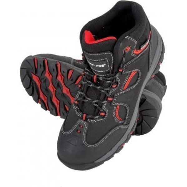 Lahti Pro Ankle shoes, nubuck, black-red, s3 sra, 