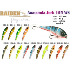 Vobleris RAIDEN «Anaconda Jerk» 155 WS