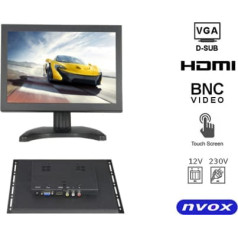 Nvox Monitor dotykowy open frame lcd 8cali cali led vga hdmi av bnc 12v 230v