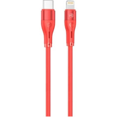 Tellur Silicone Type-C to Lightning cable PD30W 1m red