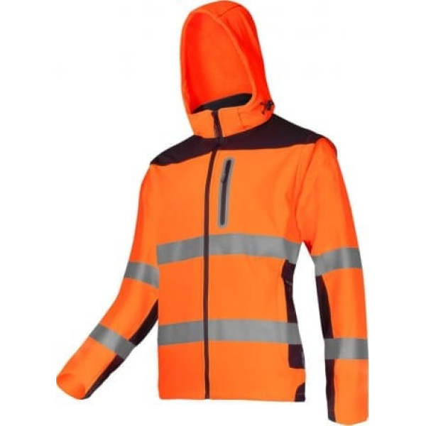 Lahti Pro Warning softshell, detach. sleeves, orange, 