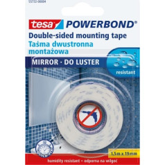 Powerbond montāžas lente, platums 19mm, garums 1,5m spoguļiem