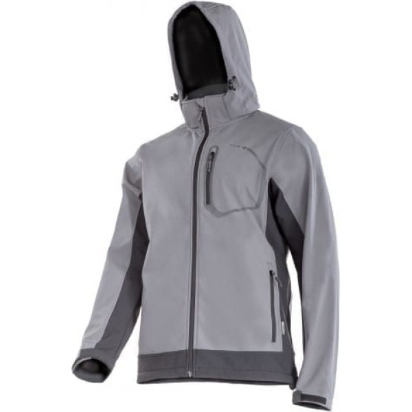 Lahti Pro Softshell jacket with hood, grey, size xl, ce, lathi