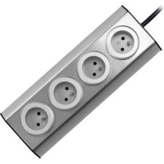 Orno Mēbeles un virtuves kontaktligzda ar Velcro aizdari 4x2P + Z INOX ar 1,5 m kabeli.