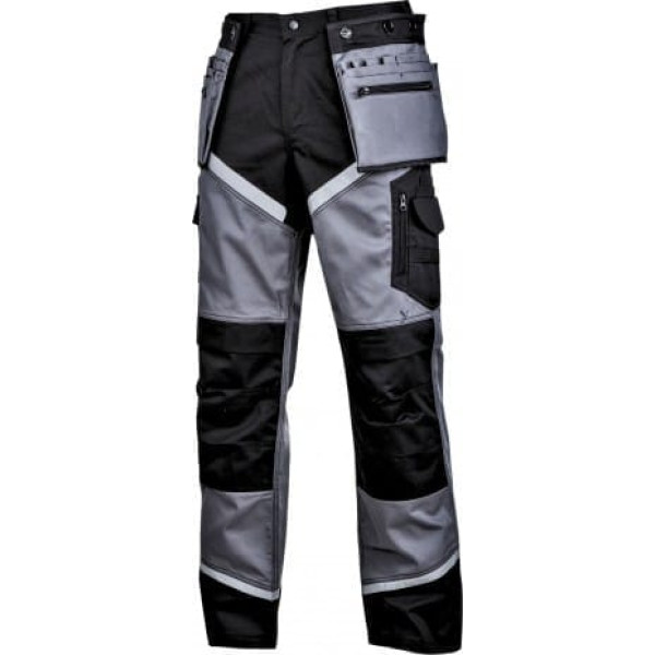 Lahti Pro Pants with refl. stripes, black-grey, 