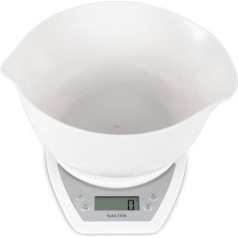 Salter 1024 WHDR14 Digital Kitchen Scales with Dual Pour Mixing Bowl white