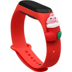 Fusion Accessories Fusion Xmas Santa siksniņa pulkstenim Xiaomi Mi Band 3 / 4 sarkans