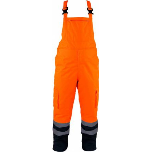 Lahti Pro High visibility padded bib pants, orange, 