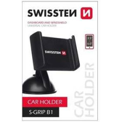 Swissten S-GRIP B1 Premium Universāls Turētājs logam ar 360 Rotāciju Ierīcēm Ar 3.5'- 6.0' Collām Melns