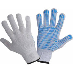 Lahti Pro Gloves dotted white-blue l240410p, 12 pairs, 