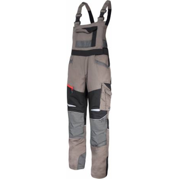 Lahti Pro Bib pants khaki-black with stretch inserts, 