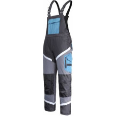 Lahti Pro Bib pants, padded, refl., black-grey-turq, 