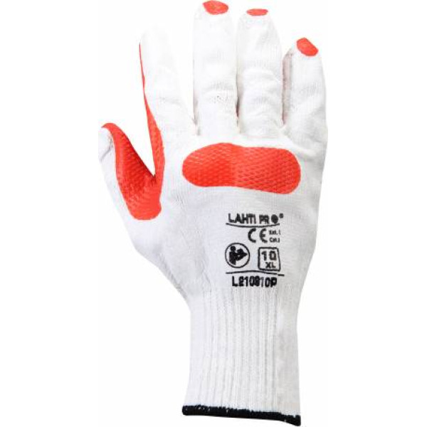 Lahti Pro Gloves latex red-white l210910p, 12 pairs, 