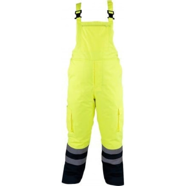 Lahti Pro High visibility padded bib pants, yellow, 