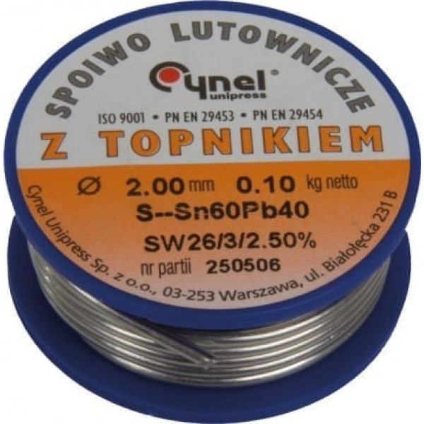 PRO 60316 Spoiwo lutownicze, cyna z kalafonią do lutowania 3.0mm szpula 100g