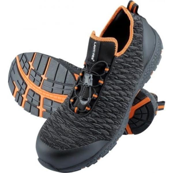 Lahti Pro Shoes, knitted, 3d, black-grey-orange, s1 src, 