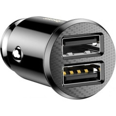 Baseus graudu automašīnas lādētājs 2x usb 5v 3.1a melns