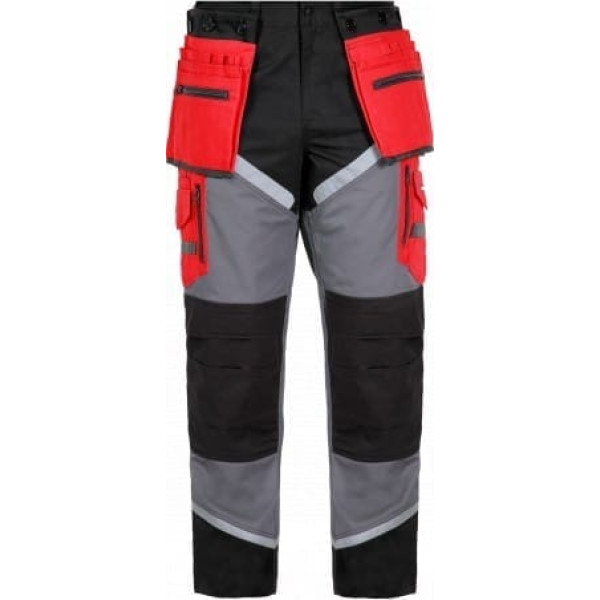 Lahti Pro Pants, black-grey-red, 100% cotton, 