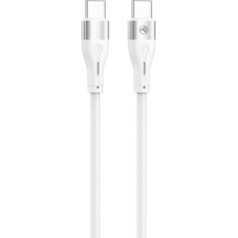 Tellur Silicone Type-C to Type-C cable PD60W 1m white