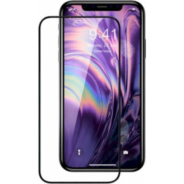 Fusion Accessories Fusion Full Glue 5D Tempered Glass Aizsargstikls Pilnam Ekrānam Apple iPhone XS Max Melns