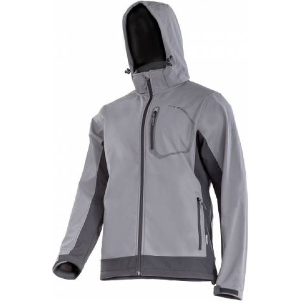 Lahti Pro Softshell jacket with hood, grey, size 3xl, ce, lathi