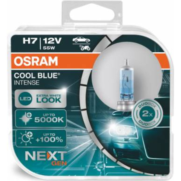 Osram H7 halogēna spuldze 12v 55w px26d cool blue blue next gen 2 gab