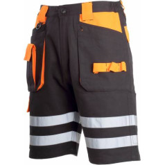 Lahti Pro Shorts, black-orange, 100% cotton, with refl, 