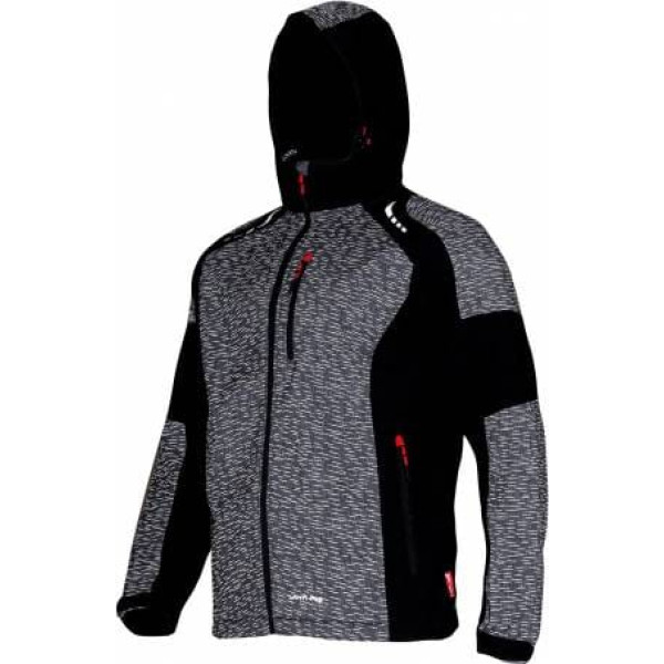 Lahti Pro Hood softshell jaka pelēks-melns-sarkans, 