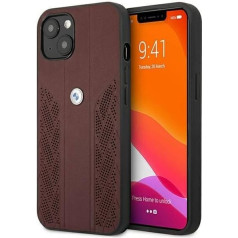 BMW BMHCP13MRSPPR Back Case Aizmugurējais Ādas Apvalks Telefonam Apple iPhone 13 Sarkans