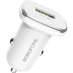 Borofone BZ12A automašīnas lādētājs USB / 3A / Quick Charge 3.0 balts