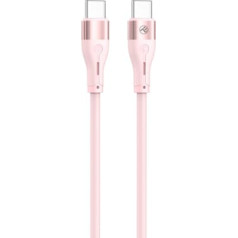 Tellur Silicone Type-C to Type-C cable PD60W 1m pink