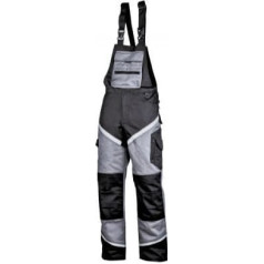 Lahti Pro Bib pants with refl. stripes, black-grey ,