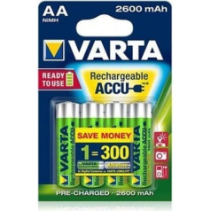 4x Ready2use R6-06 AA 2600mAh Varta uzlādējamās baterijas