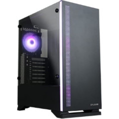 Case s5 black atx mid tower pc case rgb fan tg