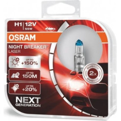 O-64150NL-HCB Żarówki halogenowe Osram H1 12V 55W P14,5s Night Breaker Laser +150% / 2 sztuki