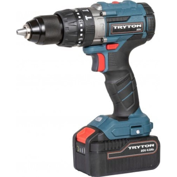 Tryton Cordless drill 20v, brushless, 2x2ah, 50nm