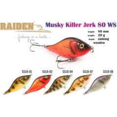 Vobleris RAIDEN «Musky Killer Jerk» 80 WS