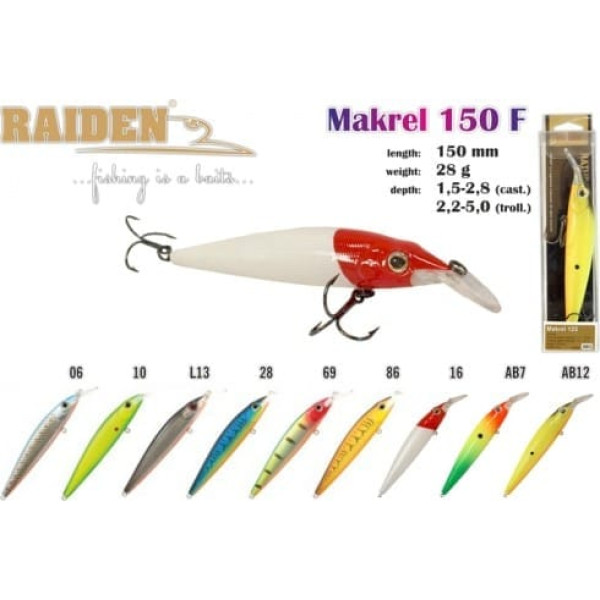 Vobleris RAIDEN «Makrel» 150 F