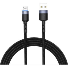 Tellur Data cable, USB to Micro USB, LED, Nylon Braided, 1.2m black