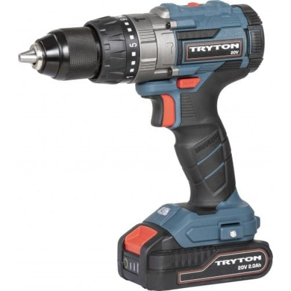 Tryton Cordless drill 20v, brushless, 2x2ah, 50nm