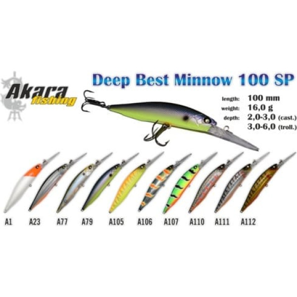 Vobleris AKARA «Deep Best Minnow» 100 SP