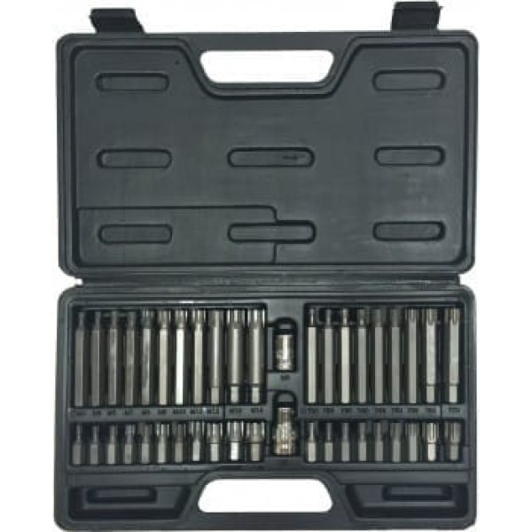 Proline 10747 uzgaļu komplekts, 3/8 un 1/2 collu Ribe uzgaļi, Torx, 42 gabali