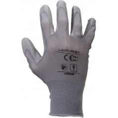 Lahti Pro Gloves pu grey l230209p, 12 pairs, 