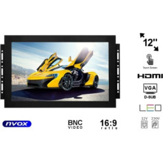 Atvērta rāmja LED 12 collu skārienekrāna monitors ar VGA HDMI BNC ieeju ... (NVOX OP1211T)