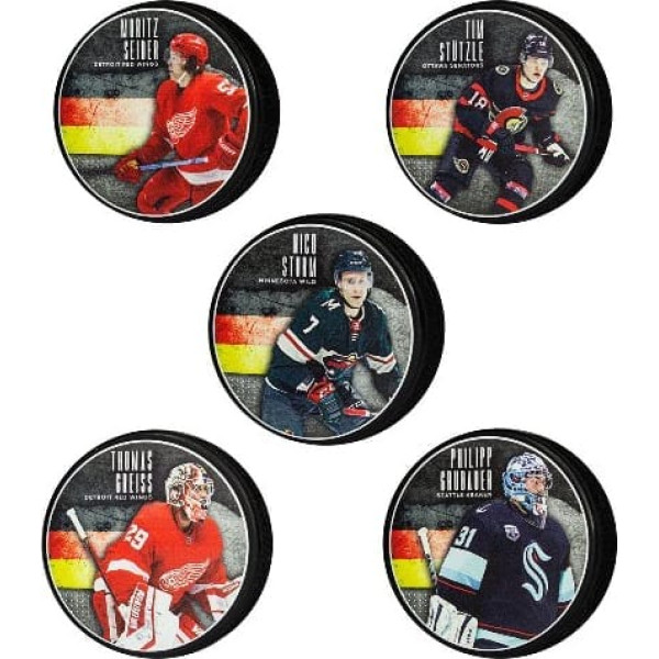 NHLPA German Player Pucks - Blister each