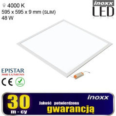 Nvox LED panelis 60x60 48w griestu lampas kase 4000k neitrāls