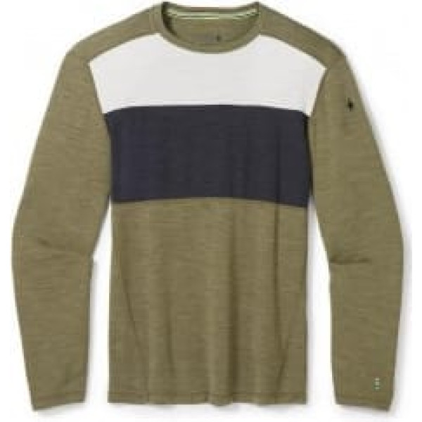 Smartwool Termo krekls SW MS CLASSIC Thermal Merino Base Layer Colorblock Crew XXL Winter Moss Heather