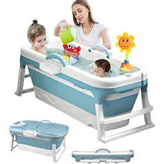 3 in 1 Foldable Bathtub for Toddlers & Children, Dainty Adults, Pet, Large Mobile Bathtub, Portable Plastic Bathtub for Shower, with Removable Cover, 118 cm