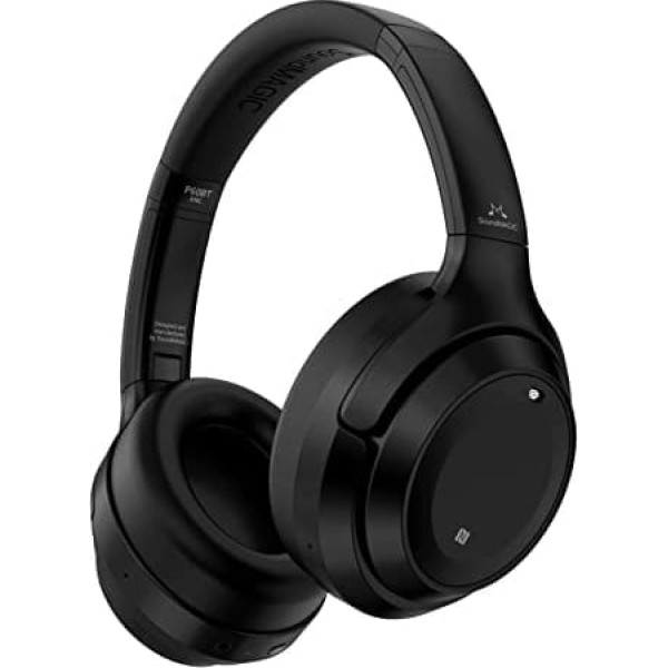 SoundMAGIC P60BT Bluetooth trokšņus slāpējošas austiņas Bezvadu austiņas ar mikrofonu, austiņas uz ausīm ar skārienjutīgu vadību un 50 stundu akumulatora darbības laiku (melnā krāsā)